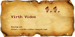 Virth Vidos névjegykártya